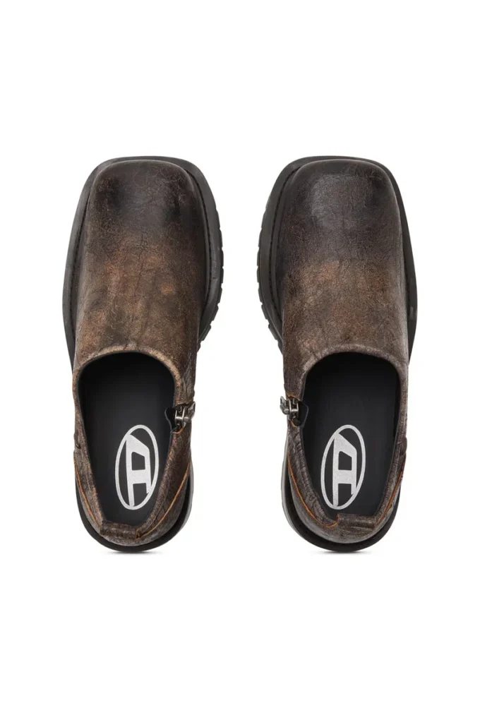 d-texan clog D-Texan-Fermuarlı ayakkabılar, eskitilmiş çatlak süet