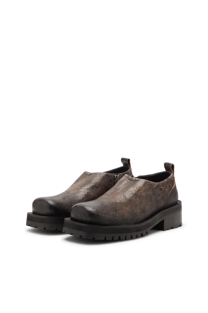 d-texan clog D-Texan-Fermuarlı ayakkabılar, eskitilmiş çatlak süet