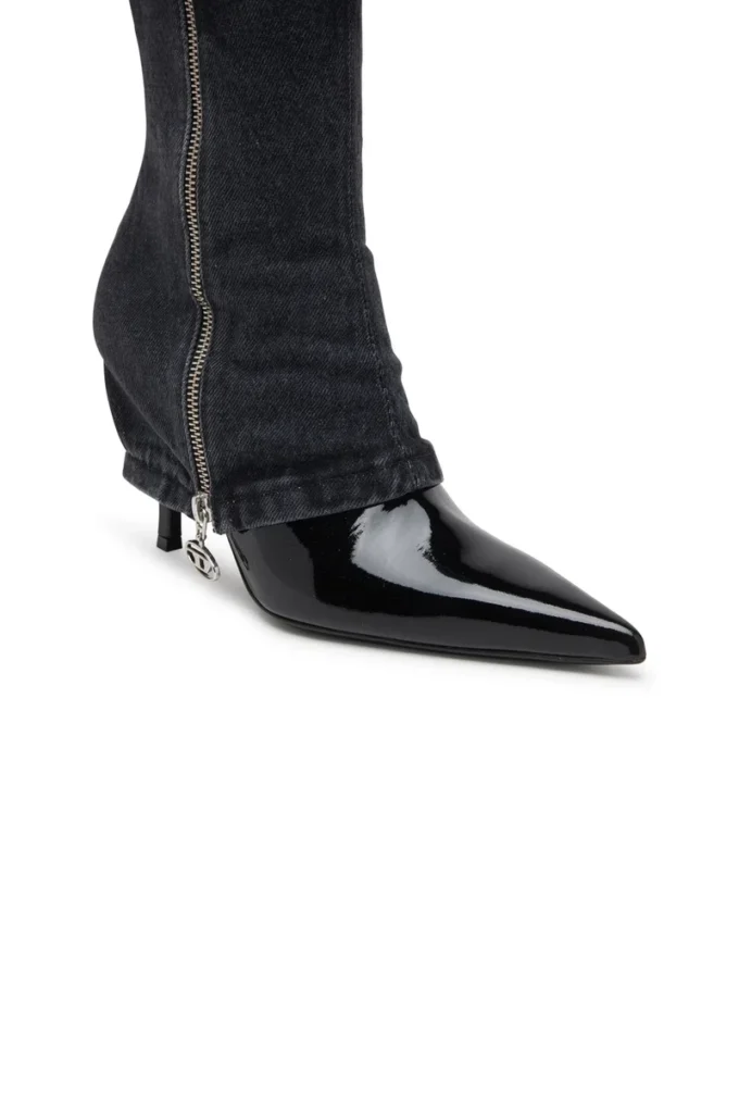 d-venus bükümlü bot D-Venus-Stiletto jean trompe l’oeil diz botları