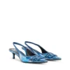 d-venus sb 40 D-Venus-İki tonlu metalik slingback topuklu ayakkabı