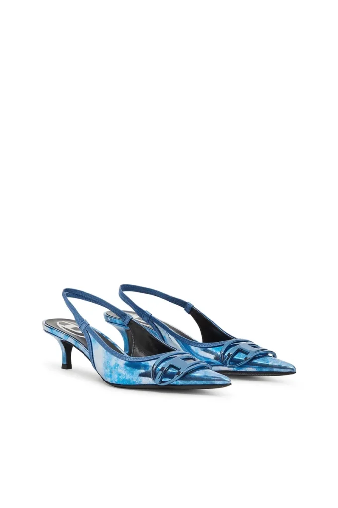 d-venus sb 40 D-Venus-İki tonlu metalik slingback topuklu ayakkabı