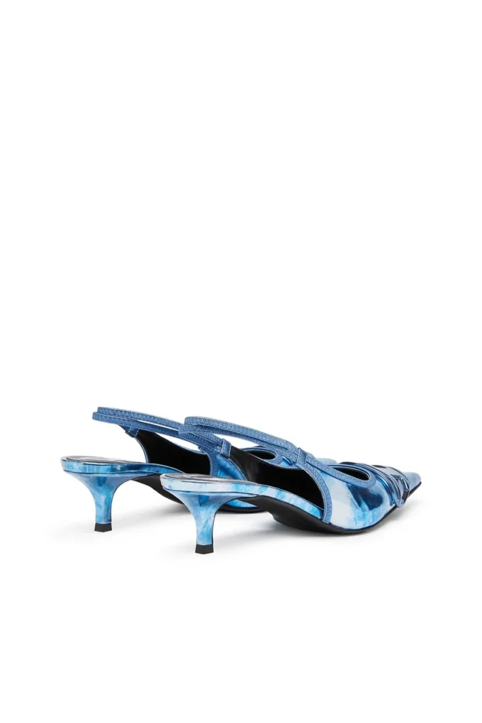 d-venus sb 40 D-Venus-İki tonlu metalik slingback topuklu ayakkabı