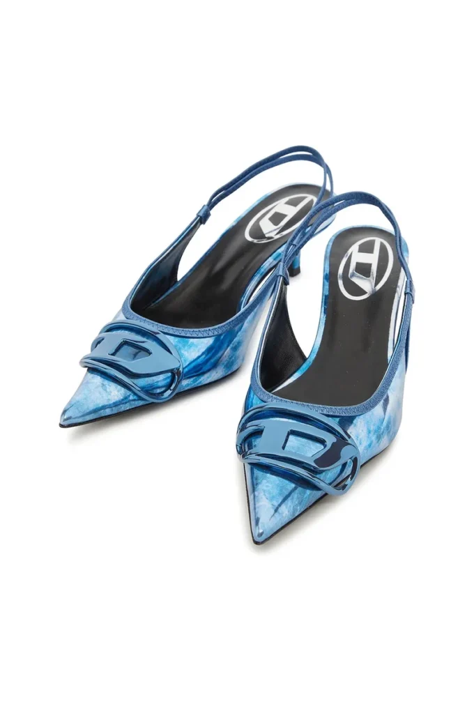 d-venus sb 40 D-Venus-İki tonlu metalik slingback topuklu ayakkabı