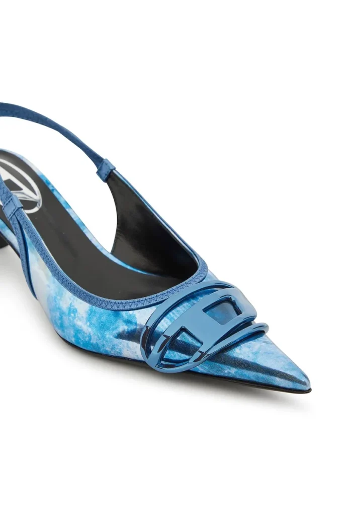 d-venus sb 40 D-Venus-İki tonlu metalik slingback topuklu ayakkabı