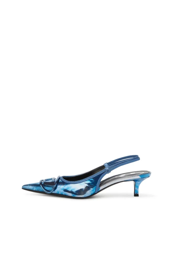 d-venus sb 40 D-Venus-İki tonlu metalik slingback topuklu ayakkabı