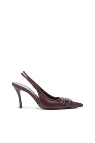d-venus sb D-Venus-Bordo nappa deri slingback topuklu ayakkabı