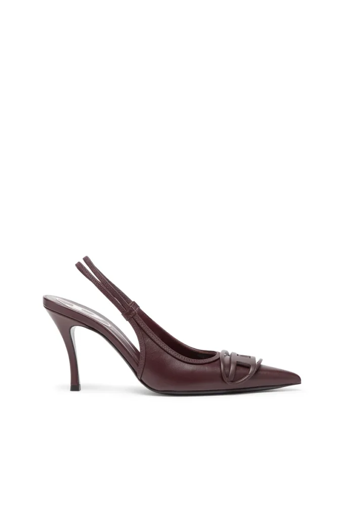 d-venus sb D-Venus-Bordo nappa deri slingback topuklu ayakkabı