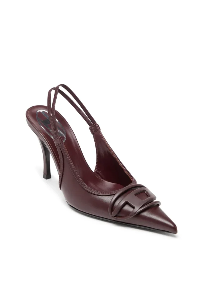 d-venus sb D-Venus-Bordo nappa deri slingback topuklu ayakkabı