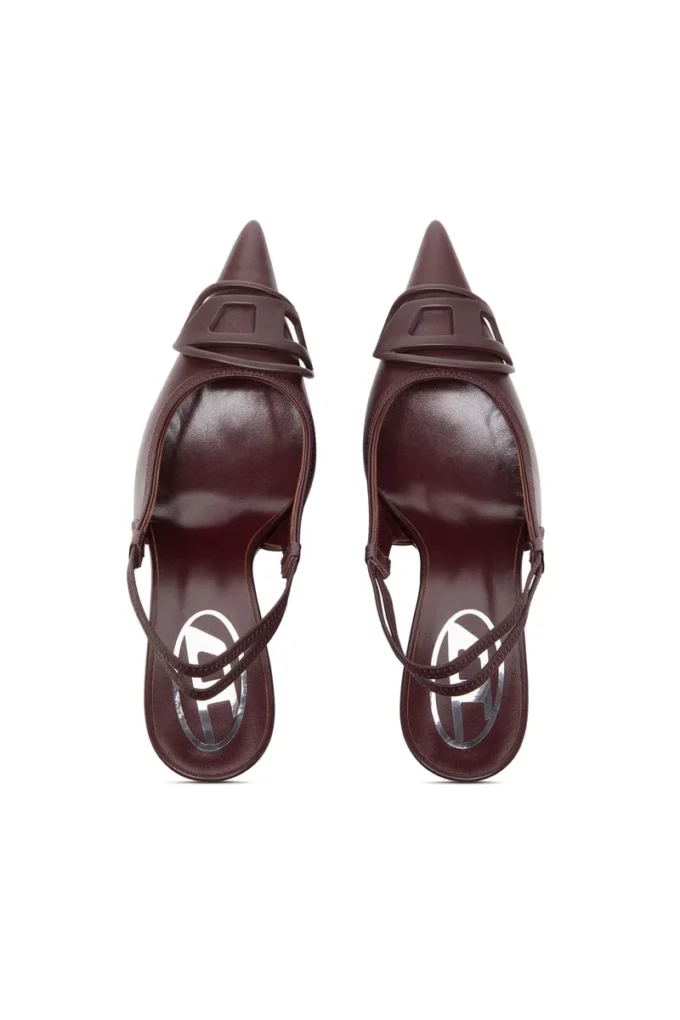 d-venus sb D-Venus-Bordo nappa deri slingback topuklu ayakkabı