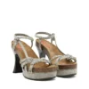 d-woodstock 105 sandalet D-Woodstock-Denim kayışlı platform sandalet