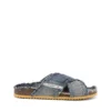 d-woodstock cross D-Woodstock-Crossover yıpranmış denim terlikler