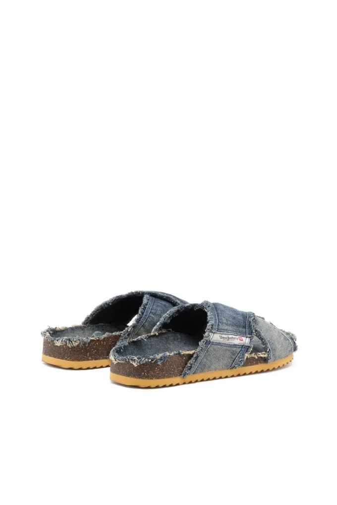 d-woodstock cross D-Woodstock-Crossover yıpranmış denim terlikler