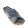 d-woodstock cross D-Woodstock-Crossover yıpranmış denim terlikler