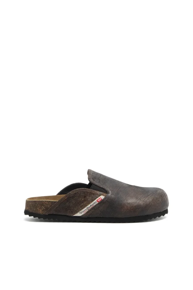 d-woodstock slip-on D-Woodstock-Clogs, çatlak efektli süet