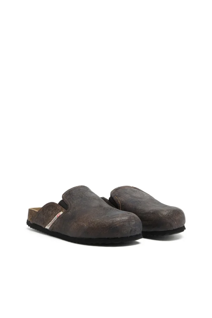 d-woodstock slip-on D-Woodstock-Clogs, çatlak efektli süet