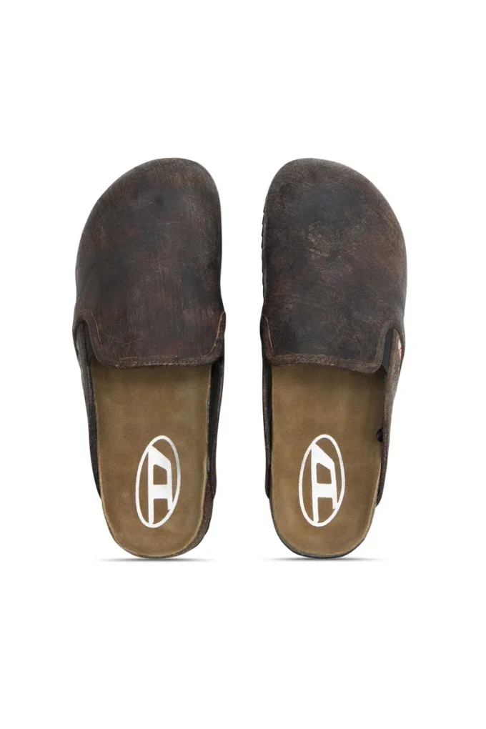 d-woodstock slip-on D-Woodstock-Clogs, çatlak efektli süet