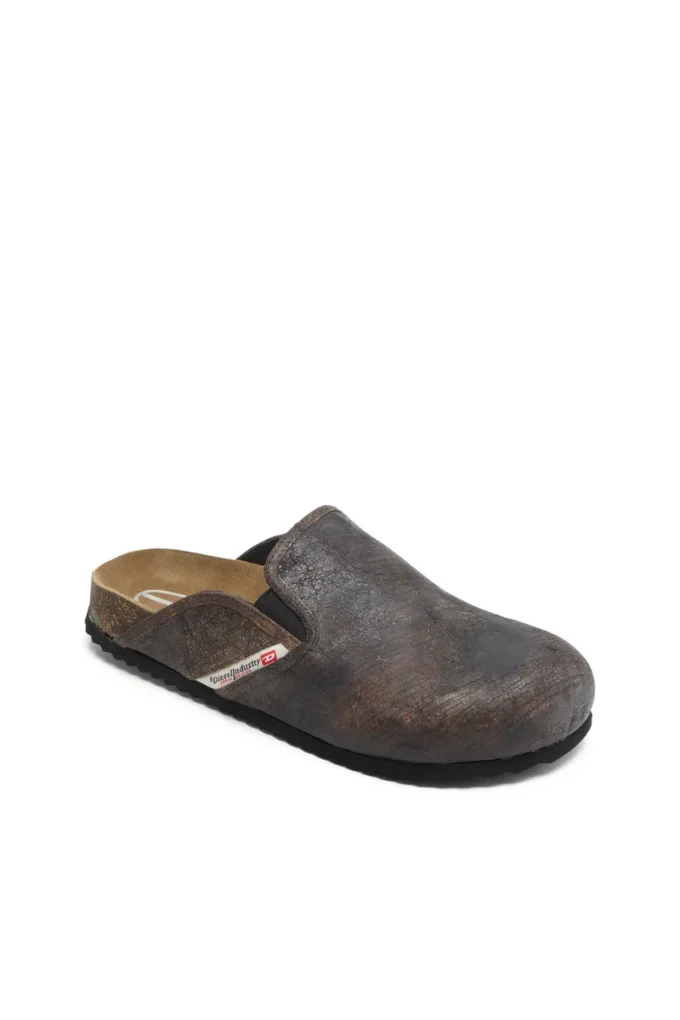 d-woodstock slip-on D-Woodstock-Clogs, çatlak efektli süet