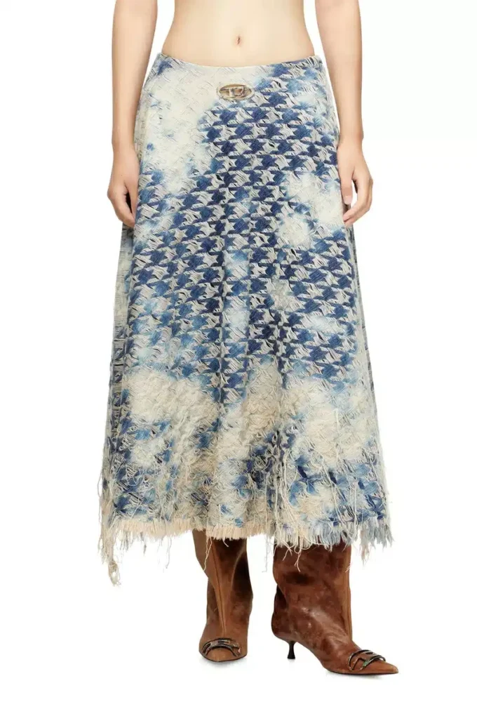 de-annet-fsh1 Houndstooth dokuma denim midi etek