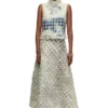 de-annina-fsh Dévoré houndstooth denim uzun etek