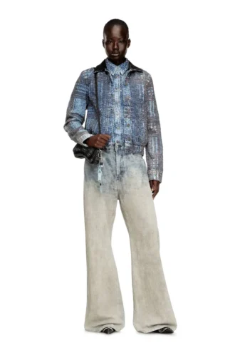 de-ateli-s Grafik bouclé denim kısa ceket