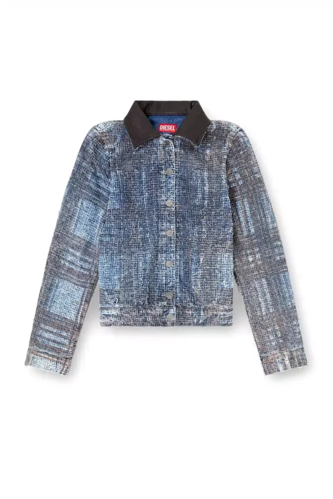de-ateli-s Grafik bouclé denim kısa ceket