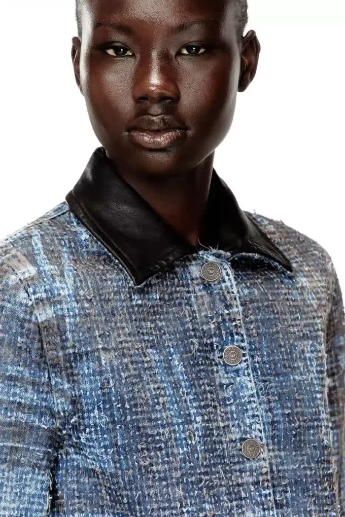 de-ateli-s Grafik bouclé denim kısa ceket