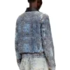 de-ateli-s Grafik bouclé denim kısa ceket