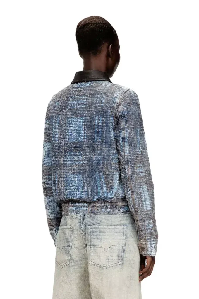 de-ateli-s Grafik bouclé denim kısa ceket