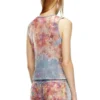 de-ciri-fse Çiçek desenli devoré denim tank top