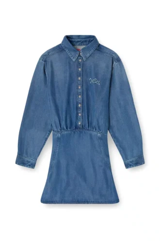 de-drevia-s Arkası işlemeli denim elbise