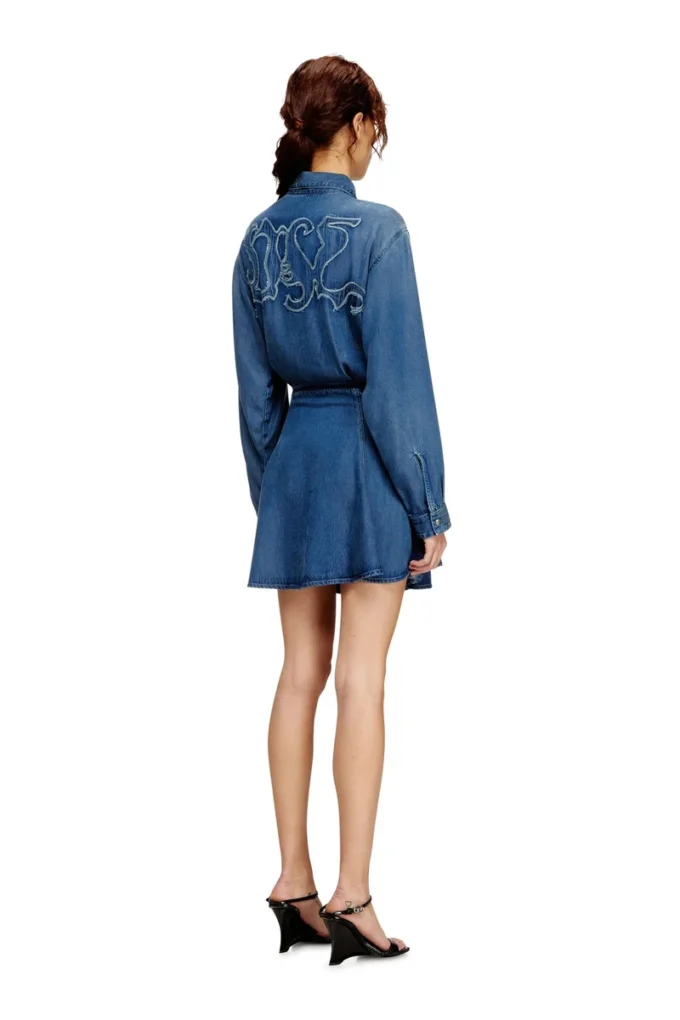 de-drevia-s Arkası işlemeli denim elbise de-drevia-s Arkası işlemeli denim elbise