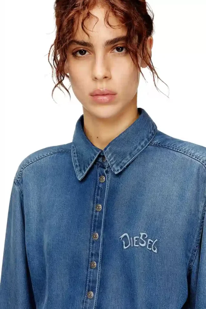 de-drevia-s Arkası işlemeli denim elbise de-drevia-s Arkası işlemeli denim elbise