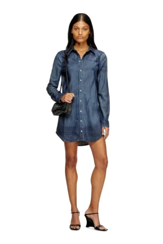 de-eazy dress-s Akıcı Prince of Wales denim gömlek elbise
