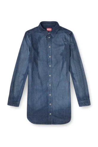 de-eazy dress-s Akıcı Prince of Wales denim gömlek elbise