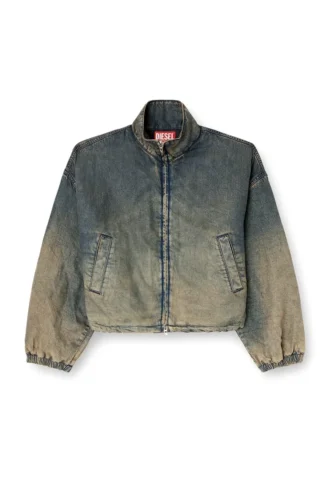 de-flower-s Akıcı gölgeli denim fermuarlı ceket