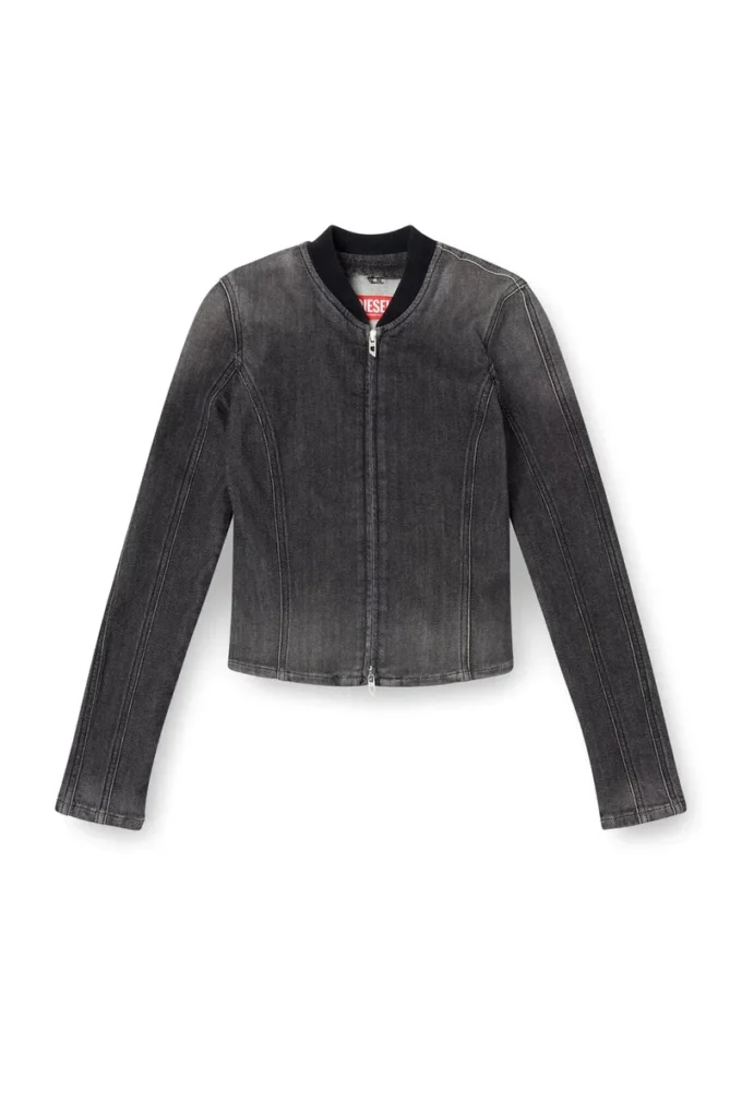 de-gary-d jogg Tek renkli denim kısa ceket
