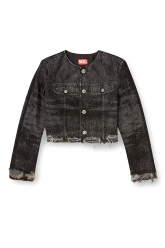 de-graffy-fsh Lazerle işlenmiş pamuk-kenevir denim ceket