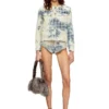 de-grafy-fsh Houndstooth dokuma denim ceket