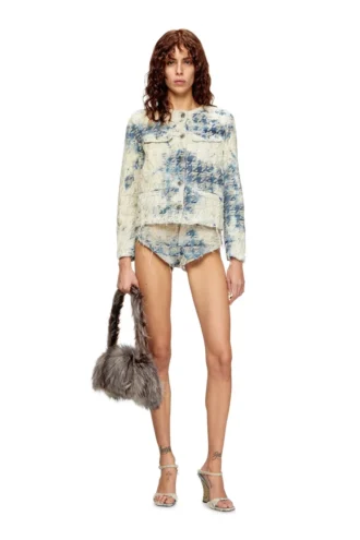 de-grafy-fsh Houndstooth dokuma denim ceket