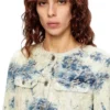 de-grafy-fsh Houndstooth dokuma denim ceket