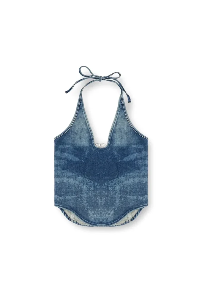 de-janice-s Reform denim halter yaka üst