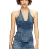 de-janice-s Reform denim halter yaka üst