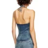 de-janice-s Reform denim halter yaka üst