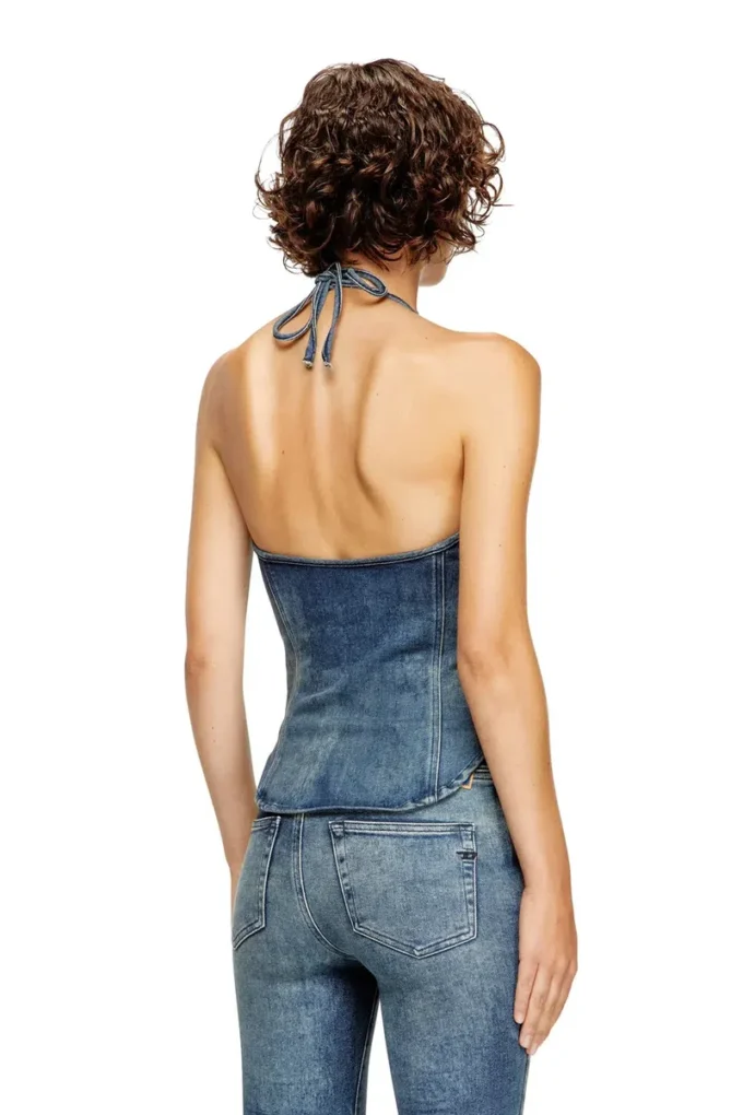 de-janice-s Reform denim halter yaka üst