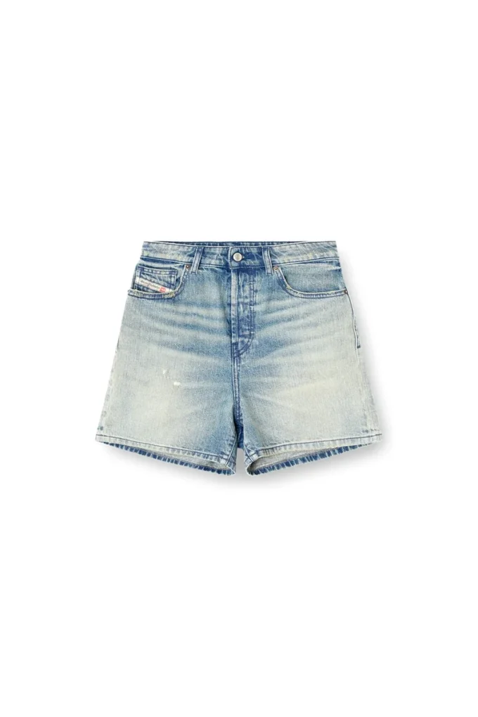 de-jiro Yıpranmış efektli denim şort