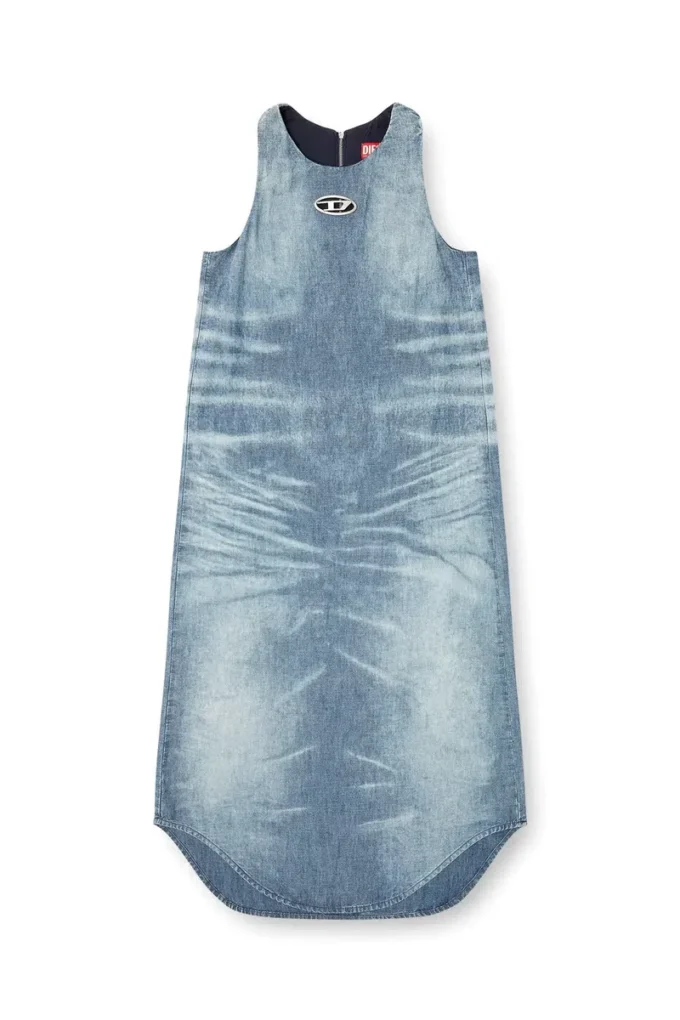 de-lina-s Mermer desenli denim uzun elbise de-lina-s Mermer desenli denim uzun elbise