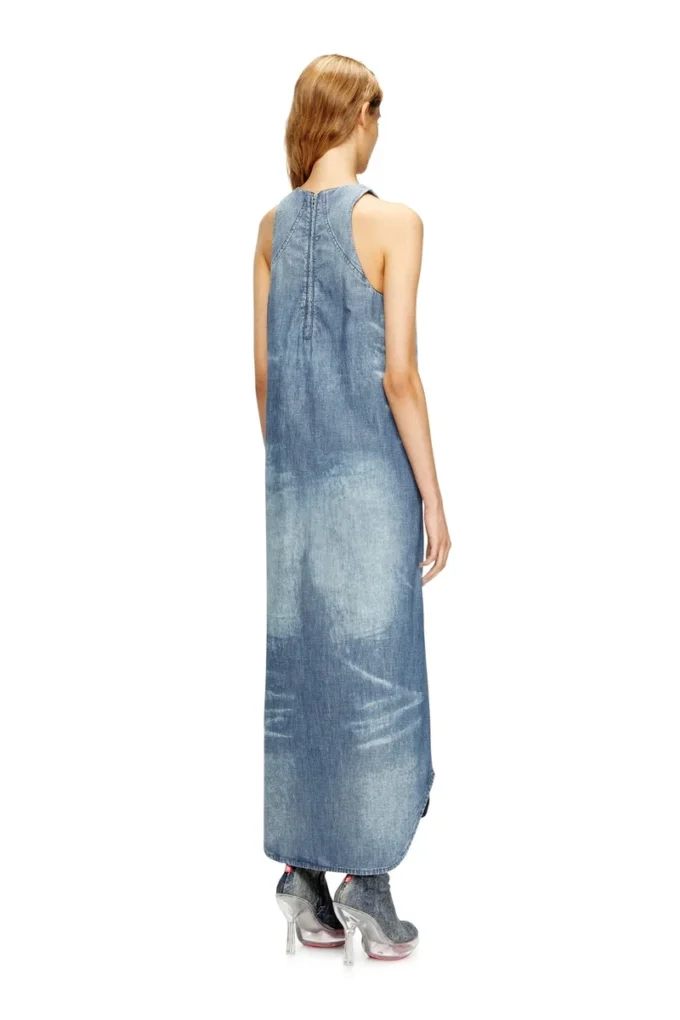de-lina-s Mermer desenli denim uzun elbise de-lina-s Mermer desenli denim uzun elbise