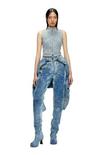 de-nata-fse Bisikletçi detaylı ikinci deri gibi oturan denim üst