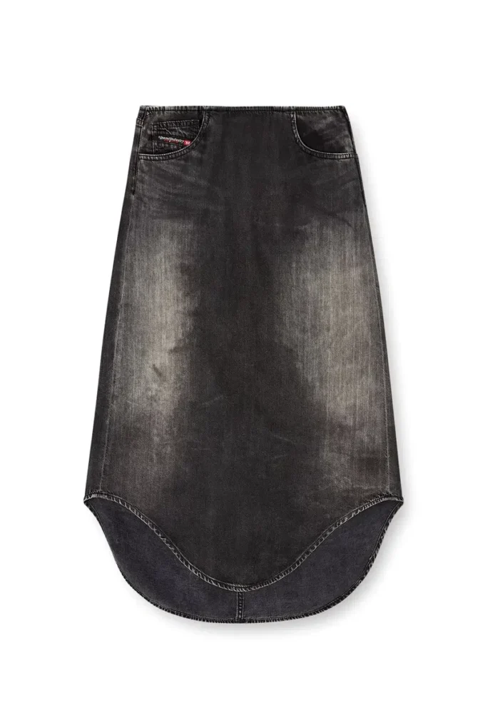 de-plumy-s Gölge efektli denim midi etek