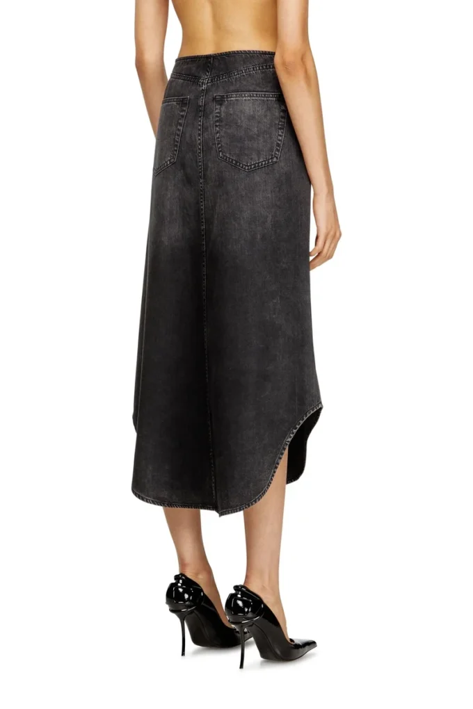 de-plumy-s Gölge efektli denim midi etek